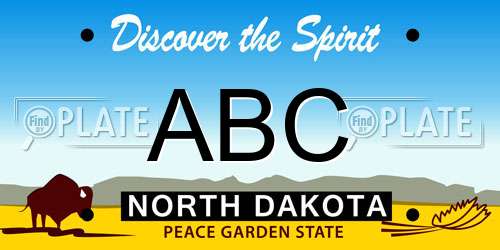 ABC North Dakota License Plate