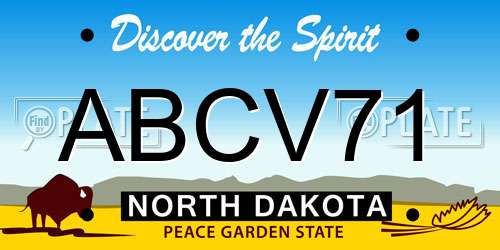 ABCV71 North Dakota License Plate