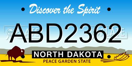 ABD2362 North Dakota License Plate