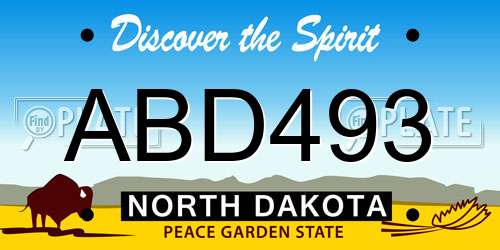 ABD493 North Dakota License Plate