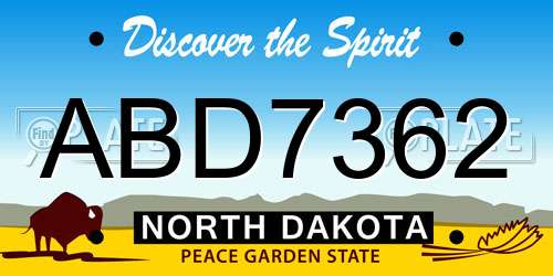 ABD7362 North Dakota License Plate