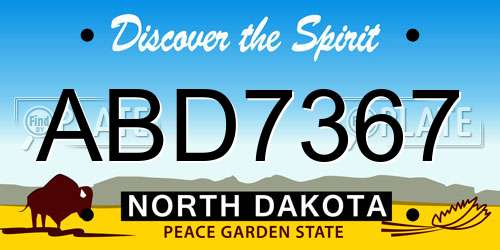 ABD7367 North Dakota License Plate