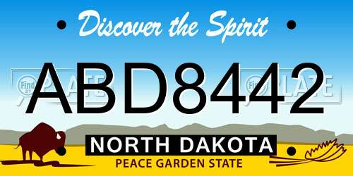 ABD8442 North Dakota License Plate