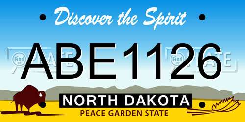 ABE1126 North Dakota License Plate