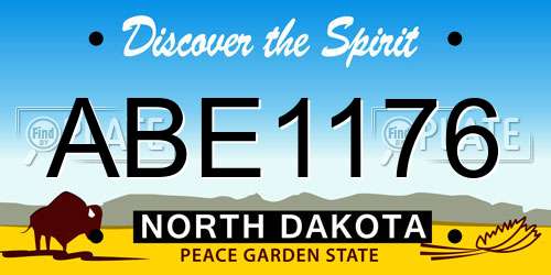 ABE1176 North Dakota License Plate