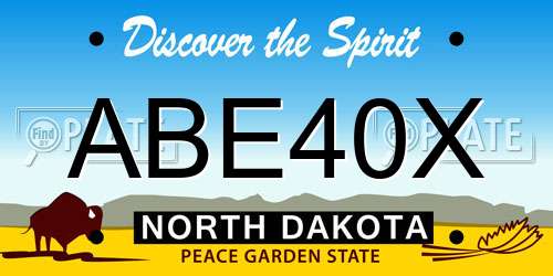 ABE40X North Dakota License Plate