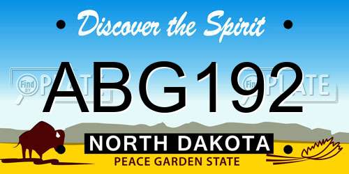 ABG192 North Dakota License Plate
