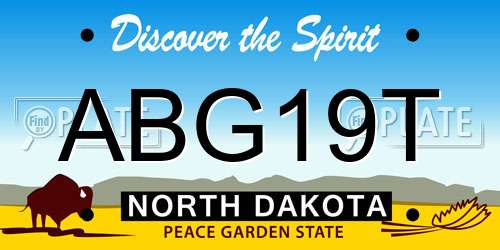 ABG19T North Dakota License Plate
