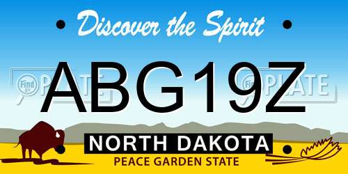ABG19Z North Dakota License Plate