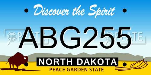 ABG255 North Dakota License Plate
