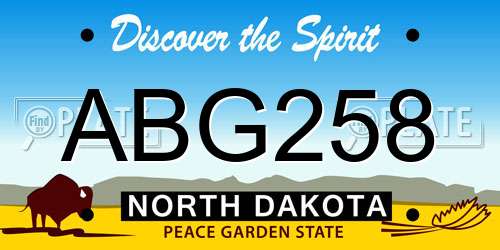 ABG258 North Dakota License Plate