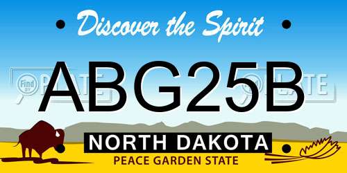 ABG25B North Dakota License Plate