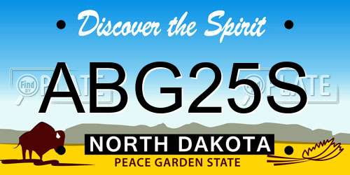 ABG25S North Dakota License Plate