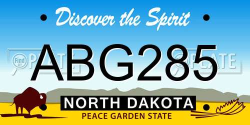 ABG285 North Dakota License Plate
