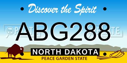 ABG288 North Dakota License Plate