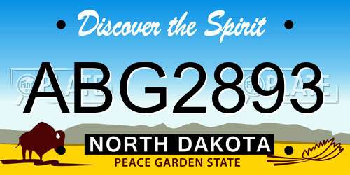 ABG2893 North Dakota License Plate