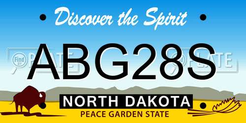 ABG28S North Dakota License Plate