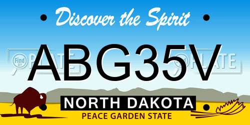 ABG35V North Dakota License Plate