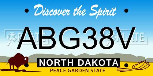 ABG38V North Dakota License Plate