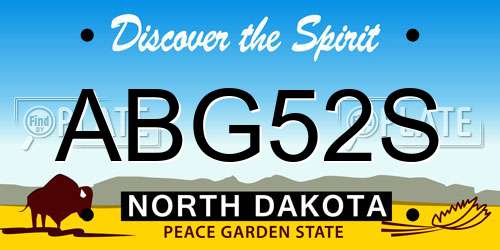 ABG52S North Dakota License Plate