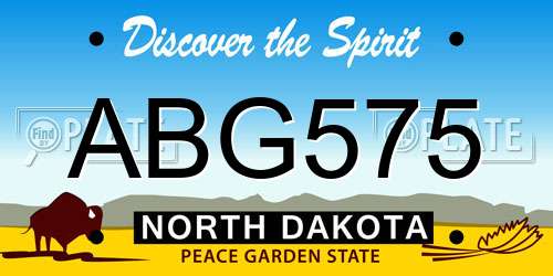 ABG575 North Dakota License Plate