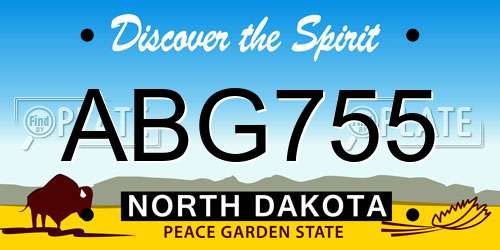 ABG755 North Dakota License Plate