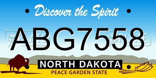 ABG7558 North Dakota License Plate