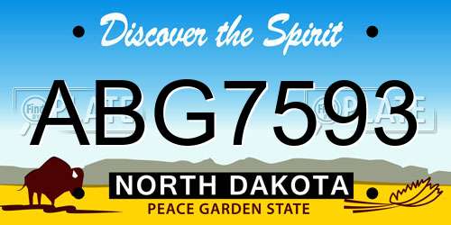 ABG7593 North Dakota License Plate