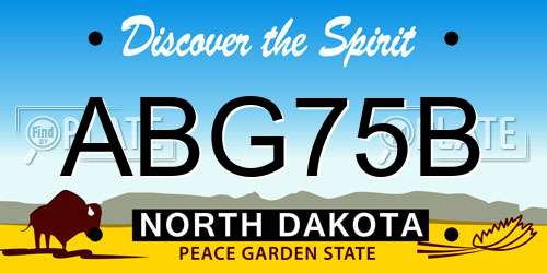 ABG75B North Dakota License Plate