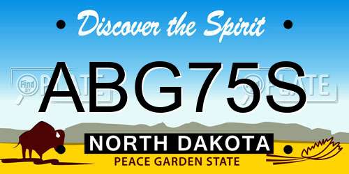 ABG75S North Dakota License Plate