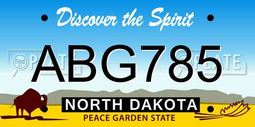 ABG785 North Dakota License Plate