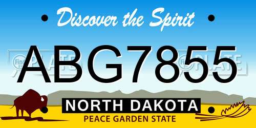 ABG7855 North Dakota License Plate