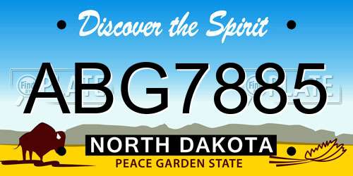 ABG7885 North Dakota License Plate