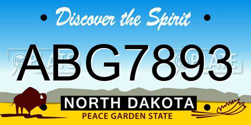 ABG7893 North Dakota License Plate