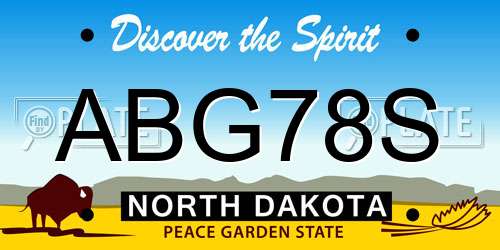 ABG78S North Dakota License Plate