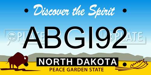 ABGI92 North Dakota License Plate