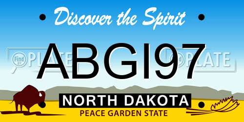 ABGI97 North Dakota License Plate