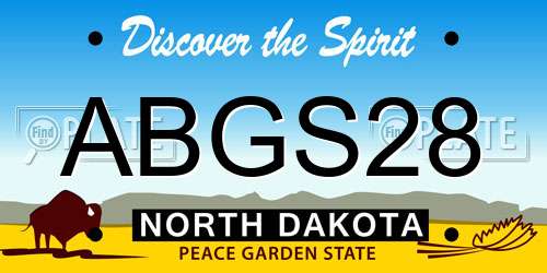 ABGS28 North Dakota License Plate