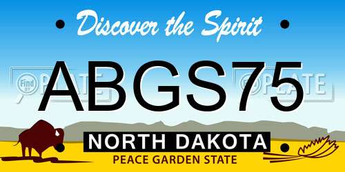 ABGS75 North Dakota License Plate