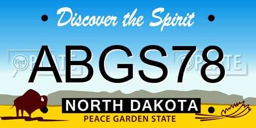 ABGS78 North Dakota License Plate