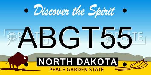 ABGT55 North Dakota License Plate