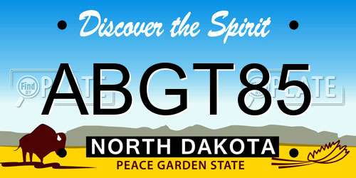 ABGT85 North Dakota License Plate