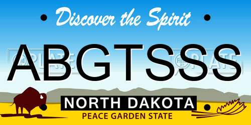 ABGTSSS North Dakota License Plate