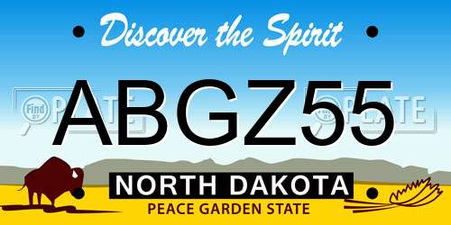 ABGZ55 North Dakota License Plate