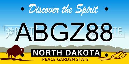 ABGZ88 North Dakota License Plate