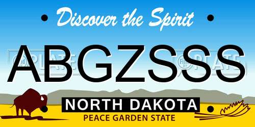 ABGZSSS North Dakota License Plate