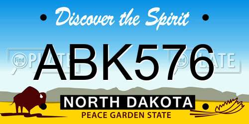 ABK576 North Dakota License Plate
