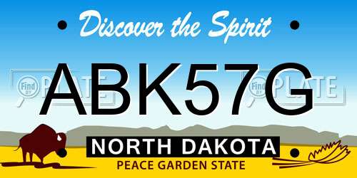 ABK57G North Dakota License Plate