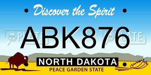 ABK876 North Dakota License Plate