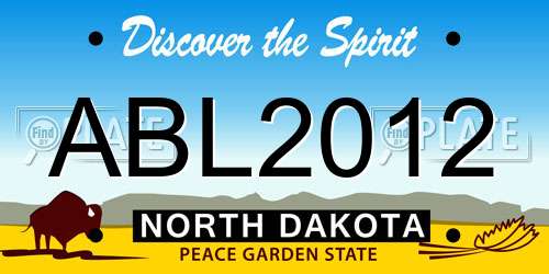 ABL2012 North Dakota License Plate